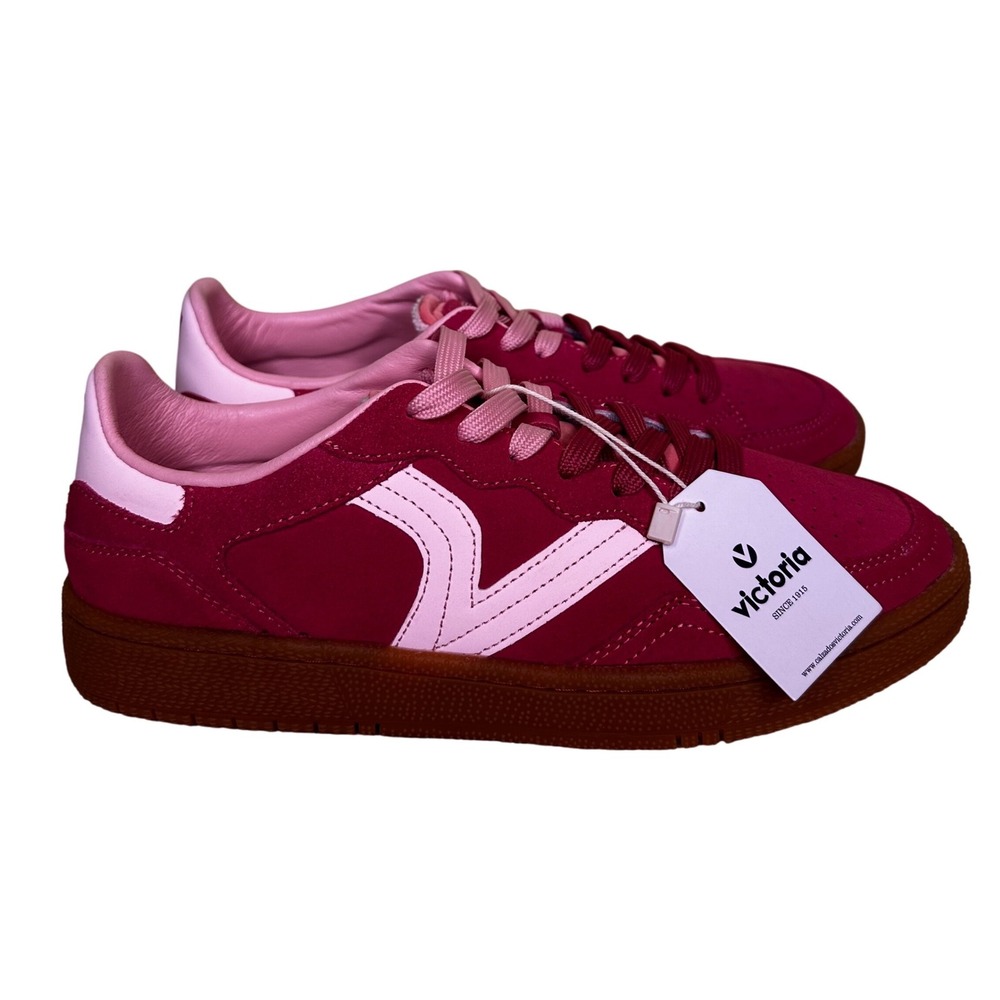 Victoria 1985 Berlin Fuchsia Pink Suede Low Top Sneakers Shoes Size 40 NEW